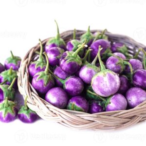 Purple round brinjals